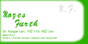 mozes furth business card